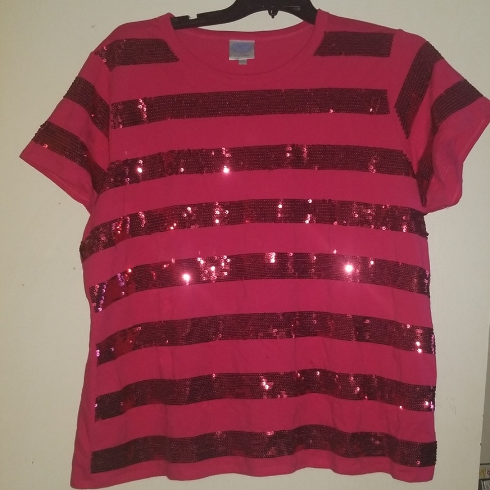 Pink sequined top